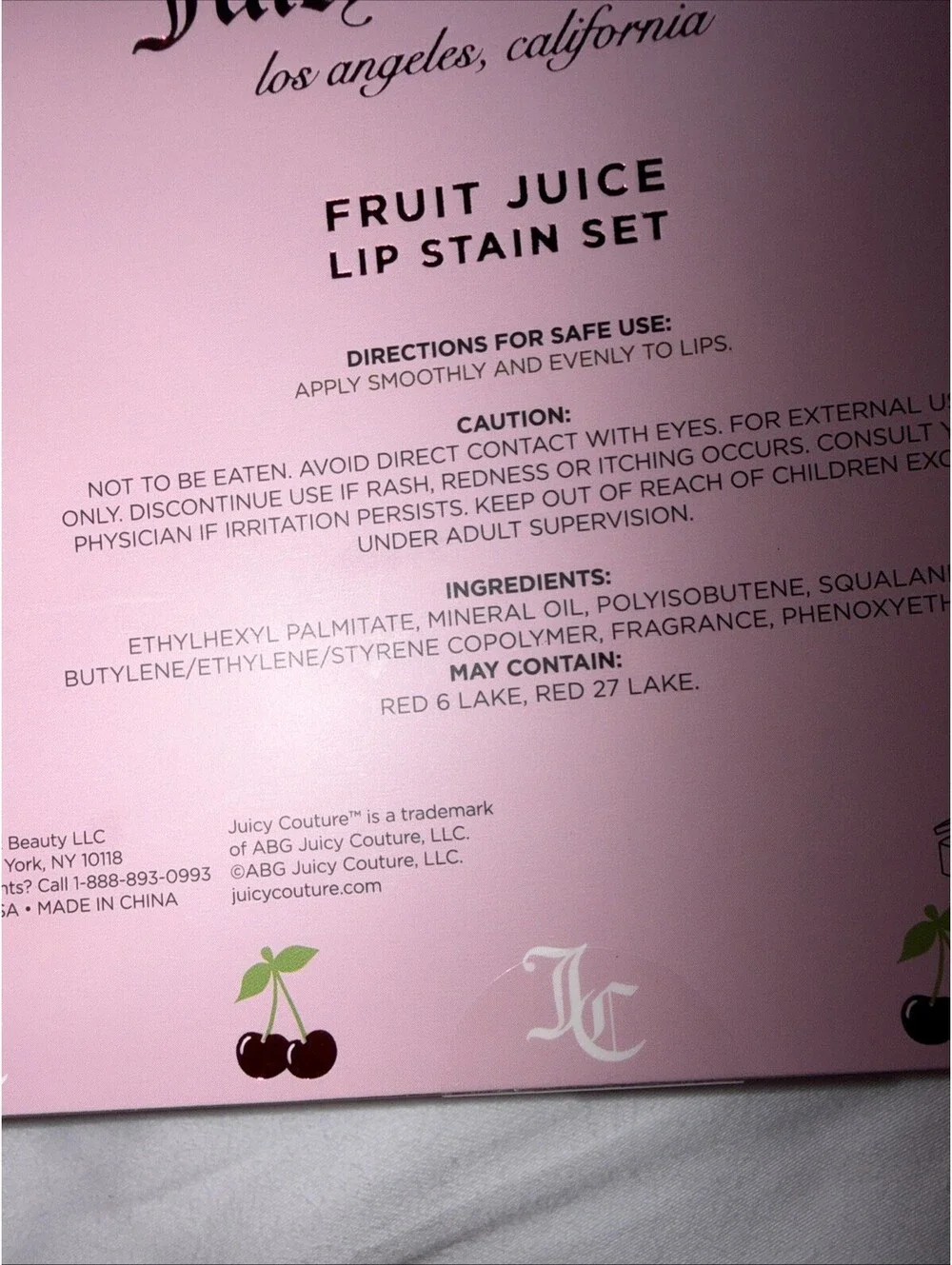 Juicy Couture Fruit Juice Lip Stain Set 4 Pc Multicolor Lip Tint Gift Set New